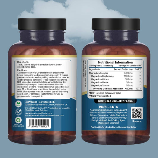 Prowise Magnesium Glycinate Complex 400mg | 90 Capsules