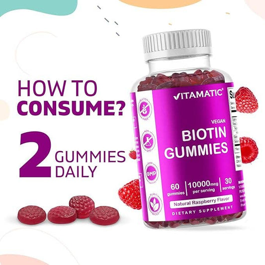 Vitamatic Biotin Gummies 10,000mcg | 60 Gummies