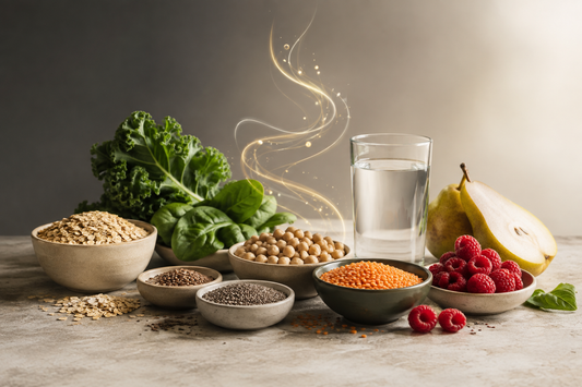 Fibre-rich foods and water for a SlimPulse digestive health guide