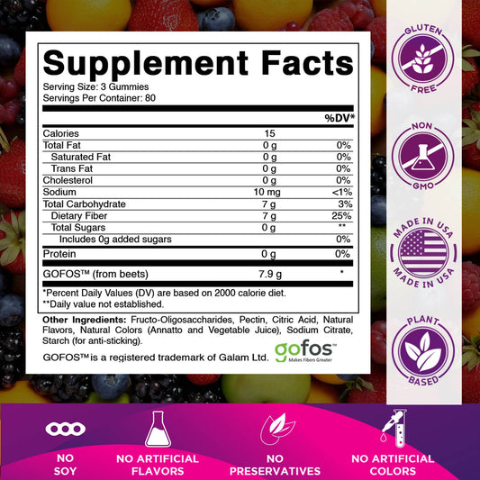Vitamatic Prebiotic Fibre Gummies 7g | 240 Gummies