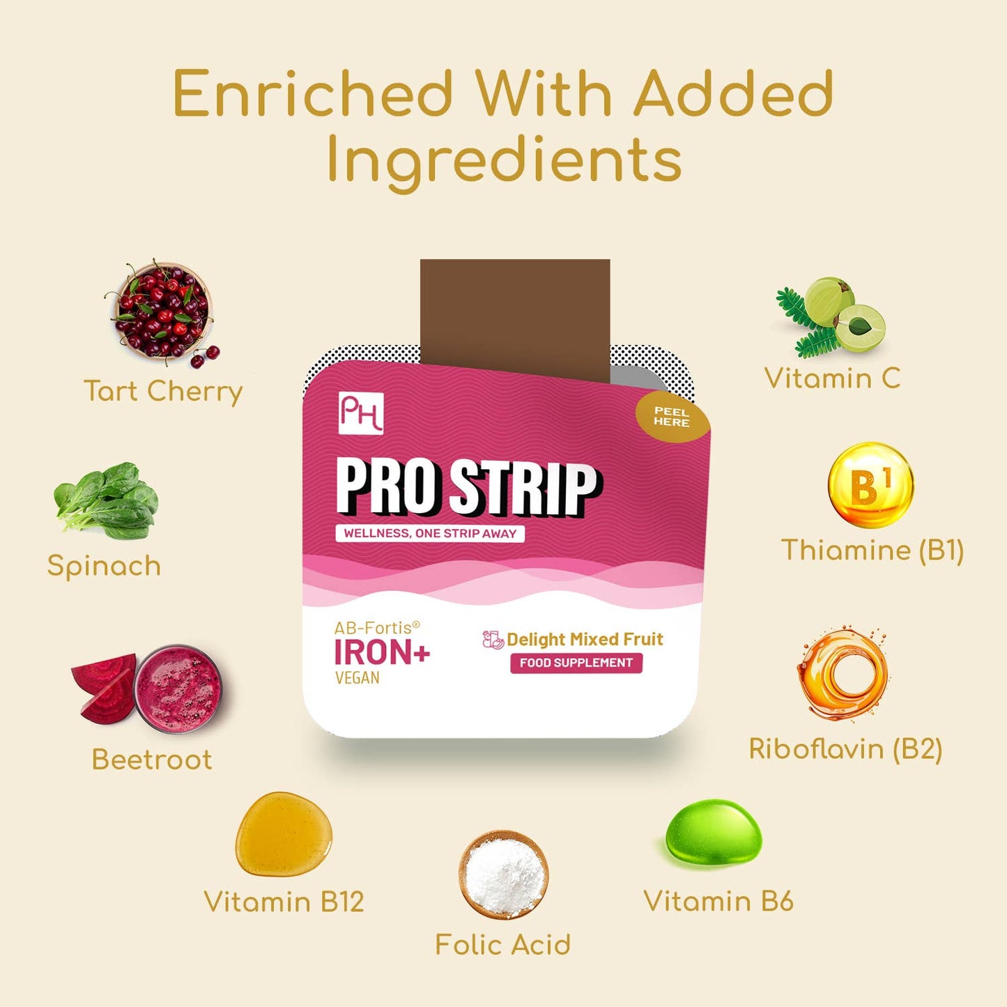 PROSTRIP®️ IRON+ AB-Fortis® 14mg 30 Oral Vegan Strips