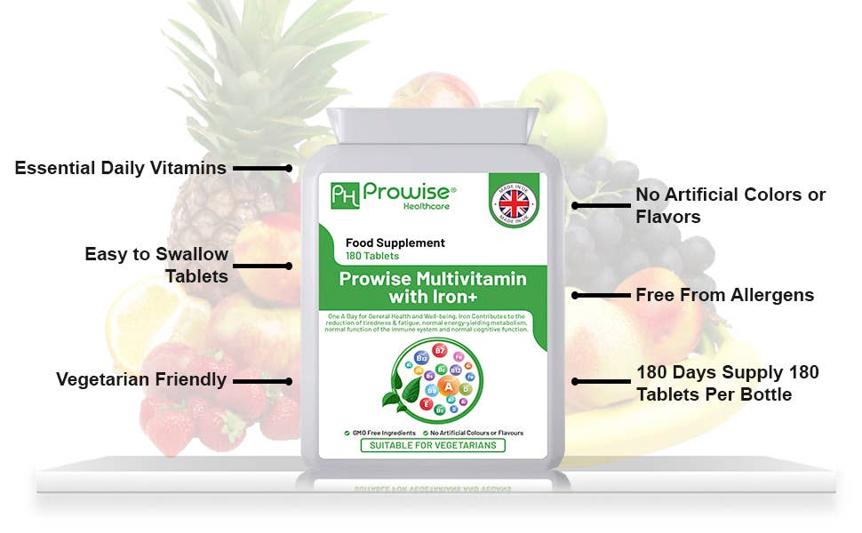 Multivitamin & Iron 180 Tablets (6 Months Dose) Immune Suppo
