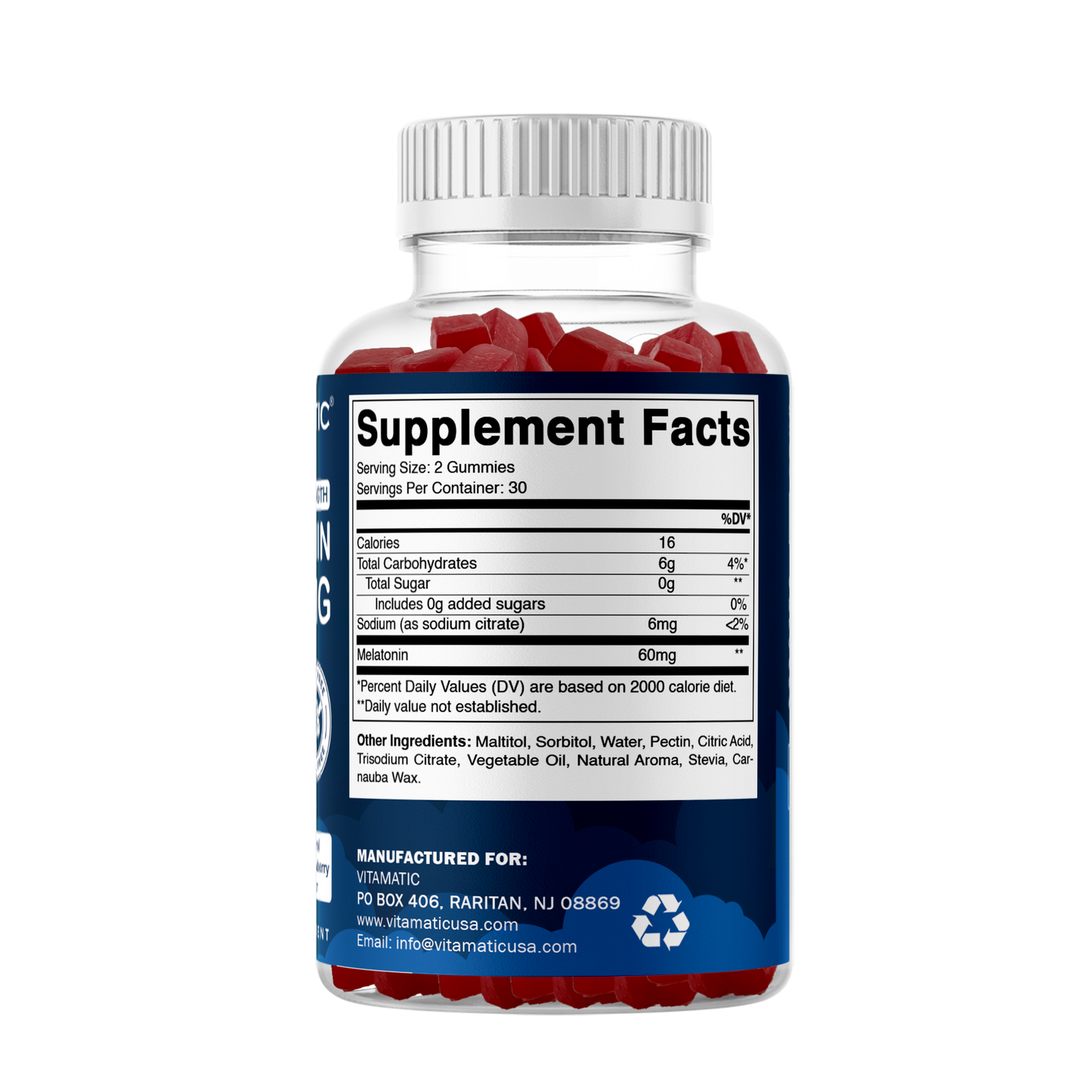 Vitamatic 60mg Melatonin | Sugar Free | Gummies | Vegan