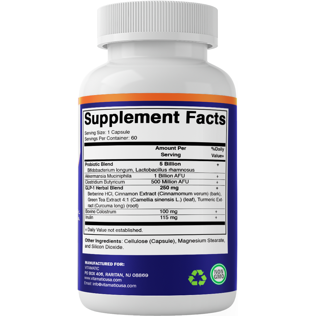 Vitamatic GLP-1 Support | Appetite & Digestive Care | 60 Ct