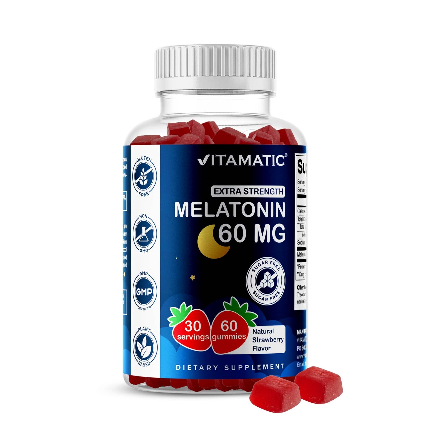 Vitamatic 60mg Melatonin | Sugar Free | Gummies | Vegan