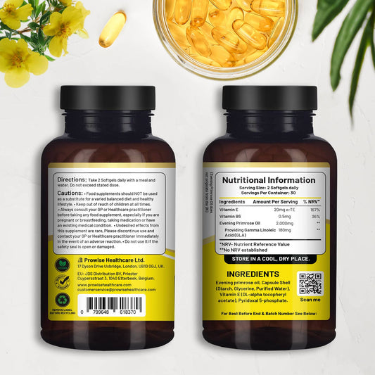 Prowise Vegan Evening Primrose Oil 2000mg | 60 Capsules