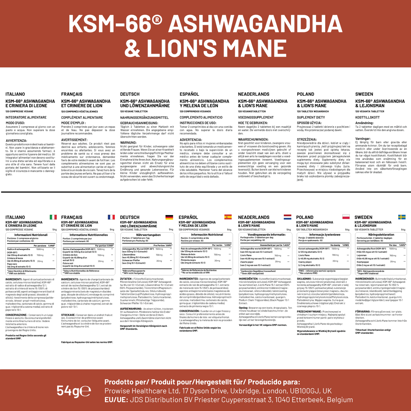 KSM-66 Ashwagandha and Lions Mane Tablets